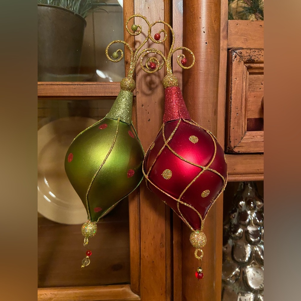Whimsical Finial Ornaments (Unbreakable) Set/2